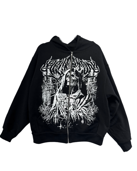 SANTA MUERTE ZIP-UP HOODIE